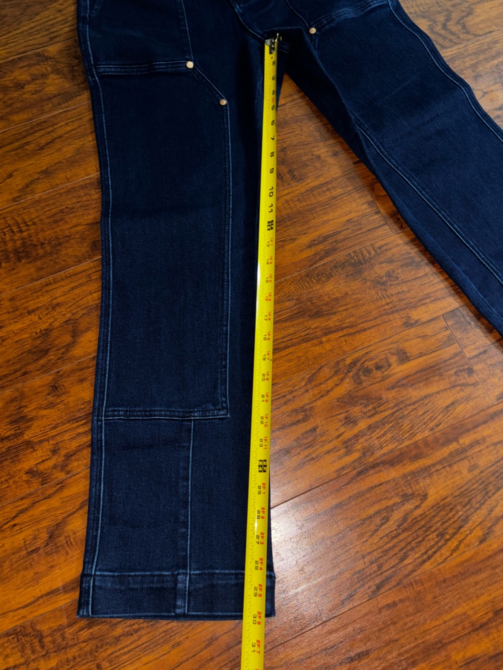 Judy Blue High-Rise Work Wear Knee Patch Straight Jeans Dark Wash Utility Denim - Picture 5 of 12